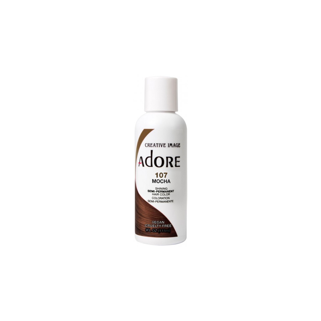 Adore Semi Permanent Hair Colour Dye - 107 Mocha 118ml - Roxene's Salon Adore Semi Permanent Hair Colour Dye - 107 Mocha 118ml - Roxene's Salon